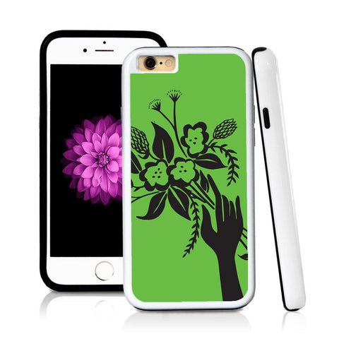 iPhone 6 case Boquette illustration in Green with hard plastic and rubber protective cover