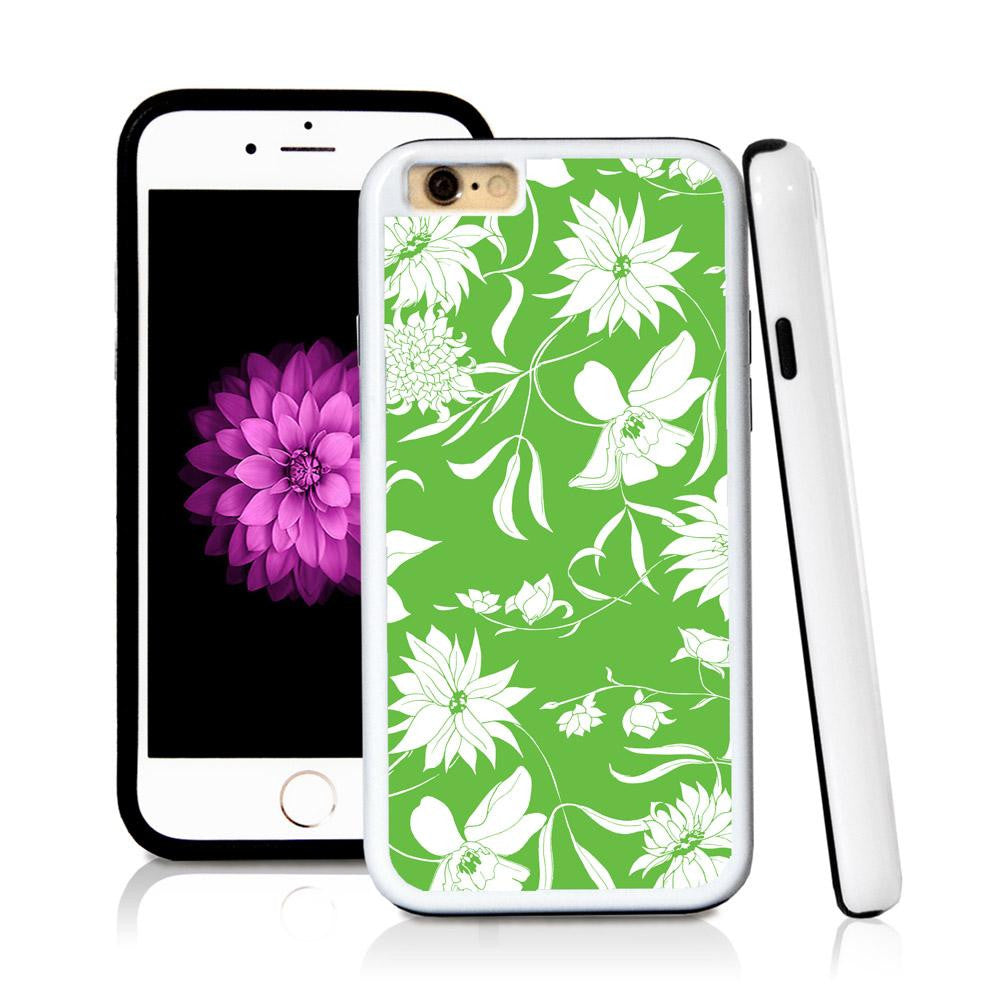 iPhone 6 case Botanical flowers in Green with hard plastic & rubber protective cover