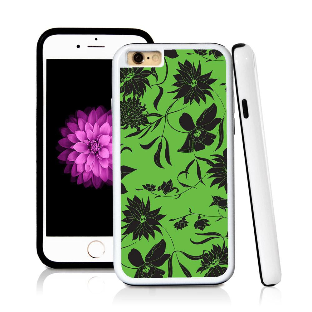 iPhone 6 case Botanical flowers in Green with hard plastic and rubber protective cover