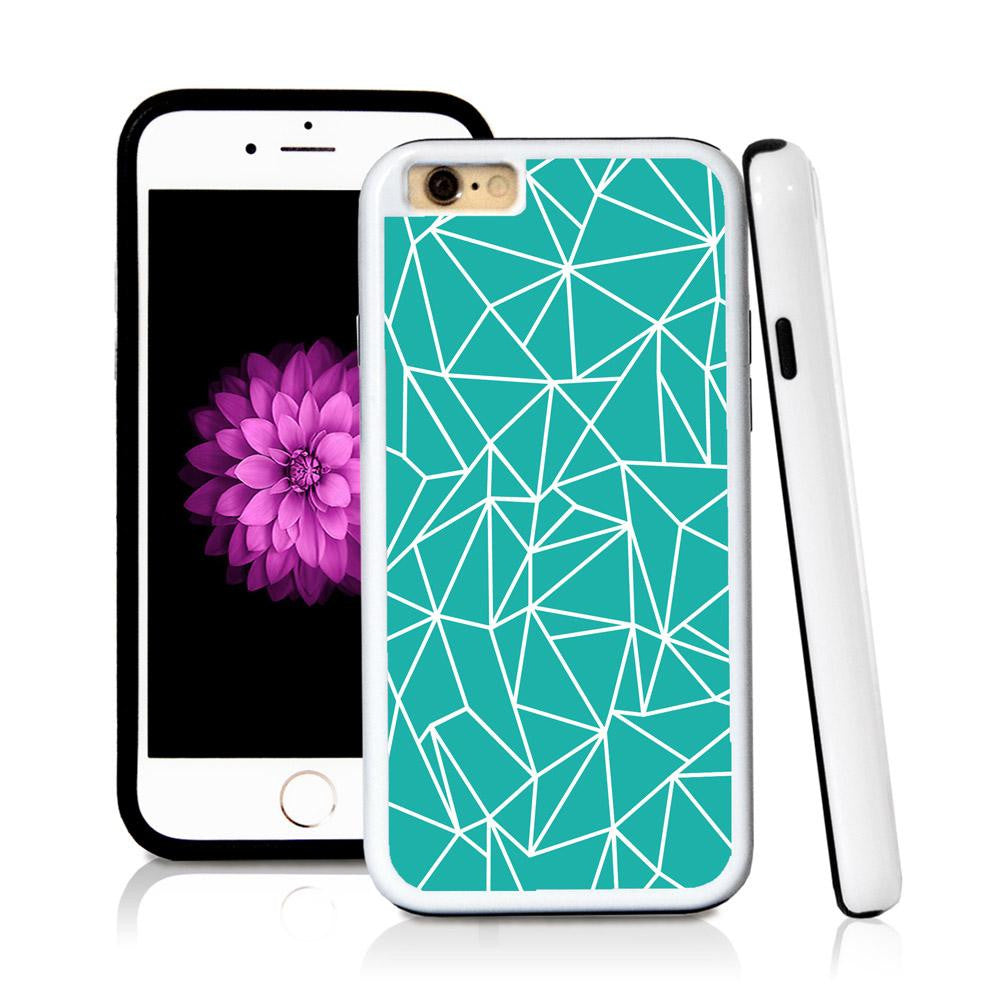 iPhone 6 case Abstract lines in Turquoise Texture with hard plastic & rubber protective cover