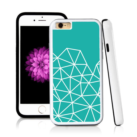 iPhone 6 case Abstract lines bottom half page in Turquoise Texture with hard plastic & rubber protective cover