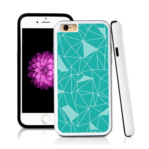 iPhone 6 case Abstract lines with solid colors in Turquoise Texture with hard plastic & rubber protective cover