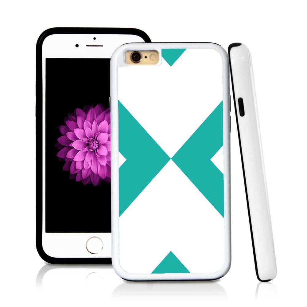 iPhone 6 case Abstract x in Turquoise Texture with hard plastic & rubber protective cover