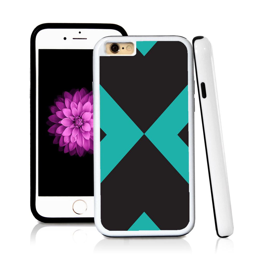 iPhone 6 case Abstract x in Turquoise Texture with hard plastic and rubber protective cover