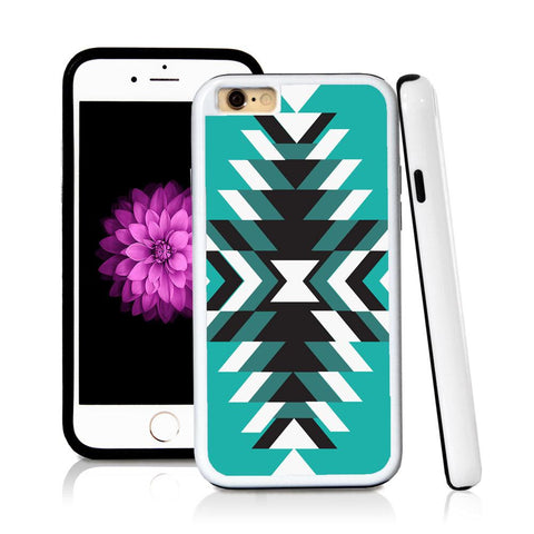 iPhone 6 case Aztec sunrays from middle in Turquoise Texture with hard plastic & rubber protective cover