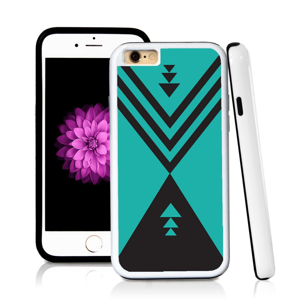 iPhone 6 case Aztec triangle in Turquoise Texture with hard plastic and rubber protective cover