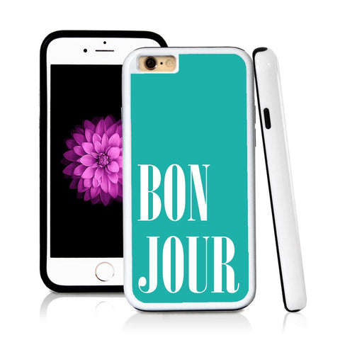 iPhone 6 case Bonjour type in Turquoise Texture with hard plastic & rubber protective cover