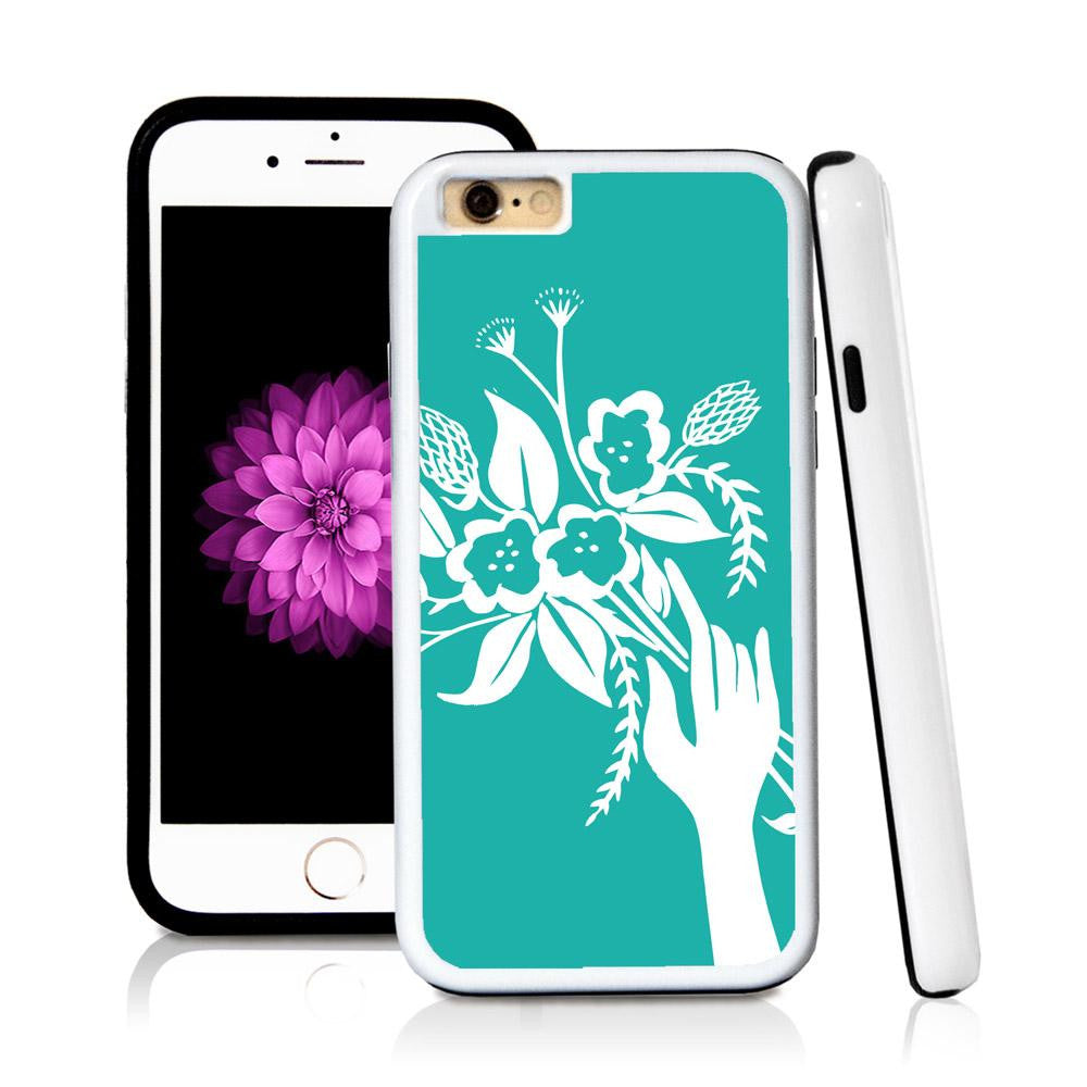 iPhone 6 case Boquette illustration in Turquoise Texture with hard plastic & rubber protective cover