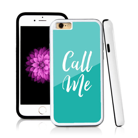 iPhone 6 case Call me in Turquoise Texture with hard plastic & rubber protective cover