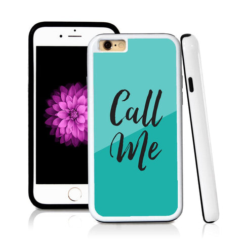 iPhone 6 case Call me in Turquoise Texture with hard plastic and rubber protective cover