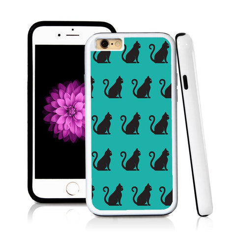 iPhone 6 case Cat sitting in Turquoise Texture with hard plastic & rubber protective cover