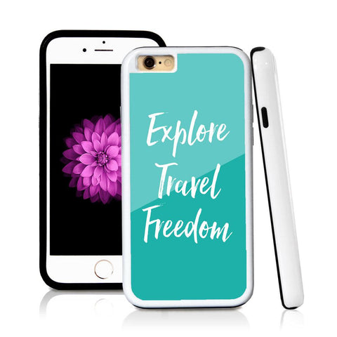 iPhone 6 case Explore travel freedom in Turquoise Texture with hard plastic & rubber protective cover