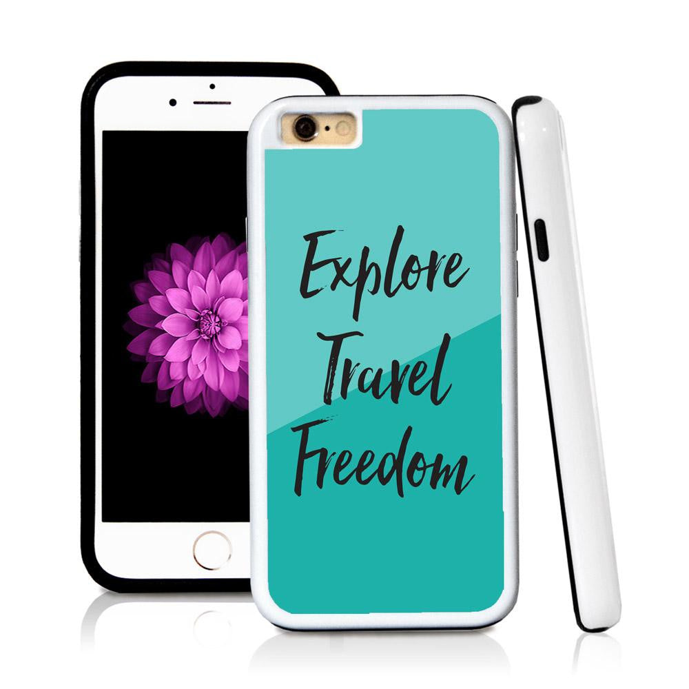 iPhone 6 case Explore travel freedom in Turquoise Texture with hard plastic and rubber protective cover