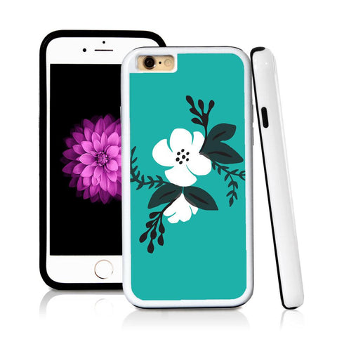 iPhone 6 case Flower cluster centered in Turquoise Texture with hard plastic & rubber protective cover