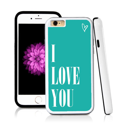 iPhone 6 case I love you in Turquoise Texture with hard plastic & rubber protective cover