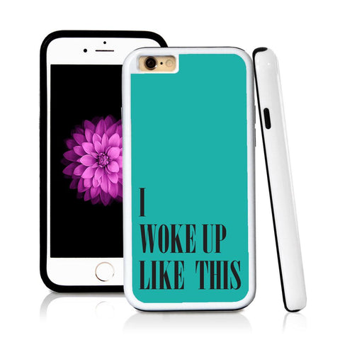 iPhone 6 case I woke up like this in Turquoise Texture with hard plastic and rubber protective cover