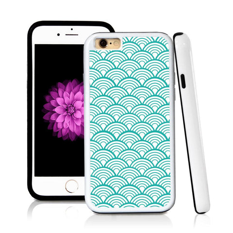 iPhone 6 case Japanese wave inside in Turquoise Texture with hard plastic & rubber protective cover