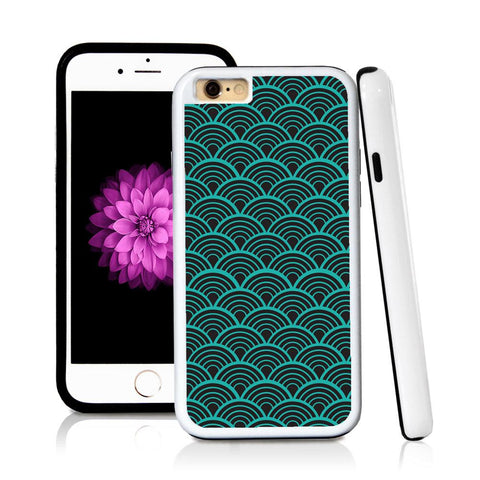 iPhone 6 case Japanese wave inside in Turquoise Texture with hard plastic and rubber protective cover