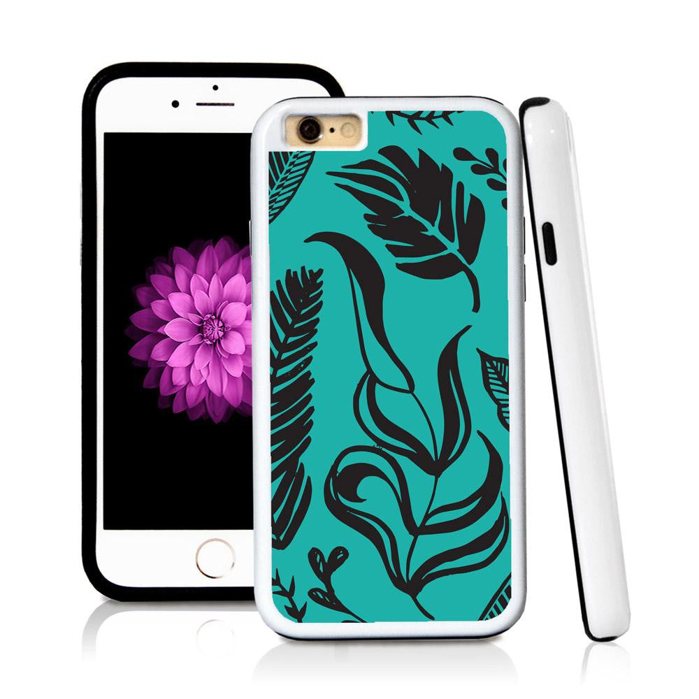 iPhone 6 case Leaf assorted in Turquoise Texture with hard plastic and rubber protective cover