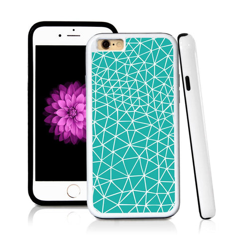 iPhone 6 case Line pattern in Turquoise Texture with hard plastic & rubber protective cover