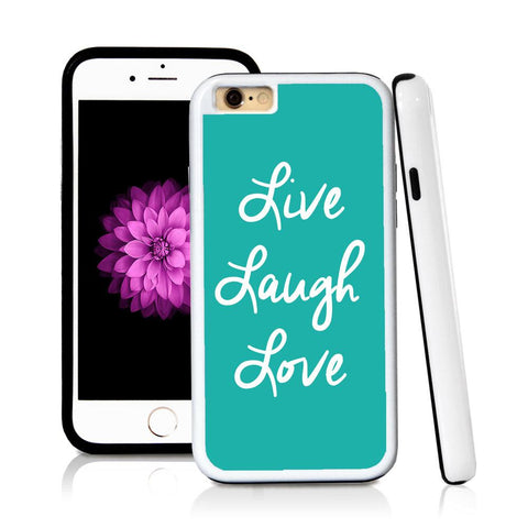 iPhone 6 case Live laugh love in Turquoise Texture with hard plastic & rubber protective cover