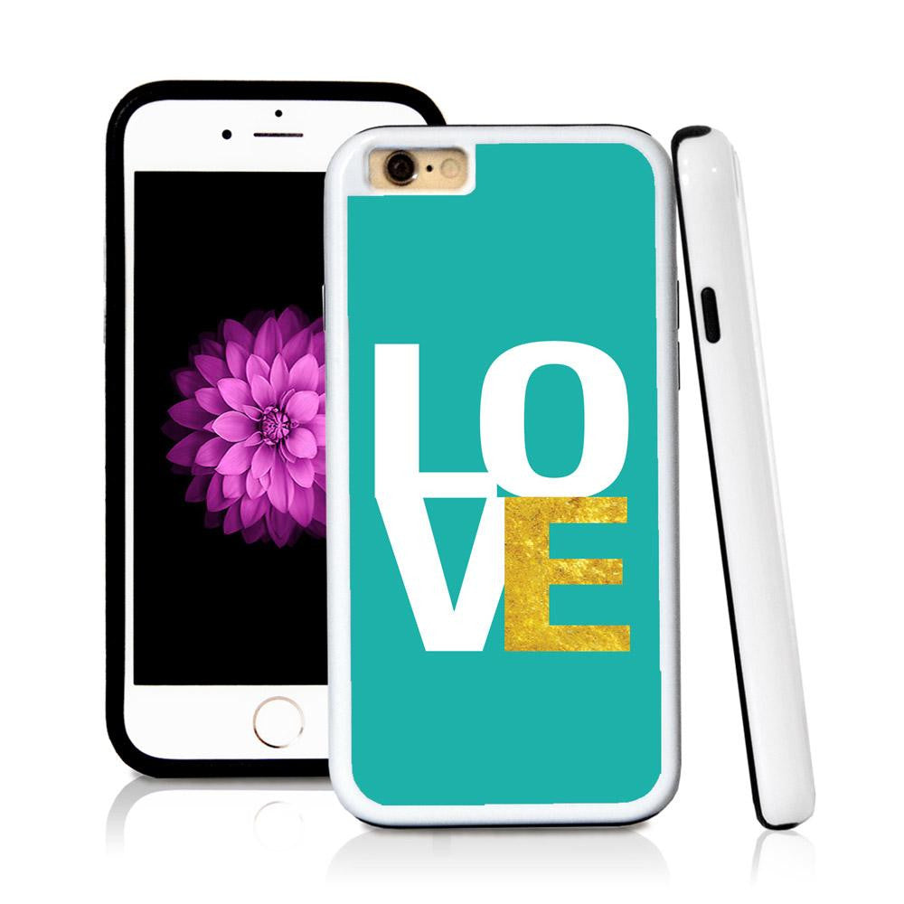 iPhone 6 case Love simple type helvetica in Turquoise Texture with hard plastic & rubber protective cover