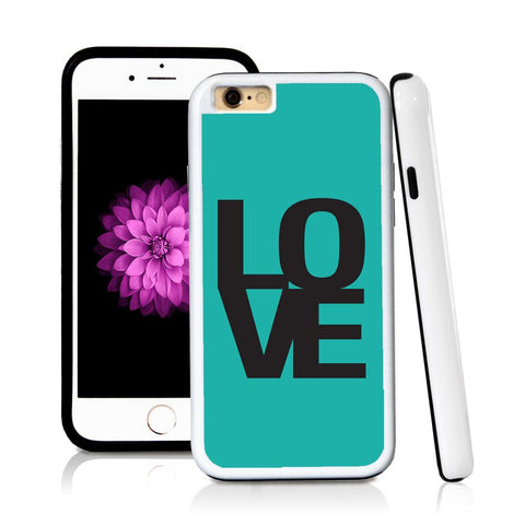 iPhone 6 case Love simple type helvetica in Turquoise Texture with hard plastic and rubber protective cover