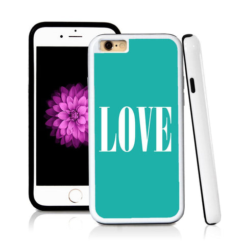 iPhone 6 case Love typography serif modern in Turquoise Texture with hard plastic & rubber protective cover