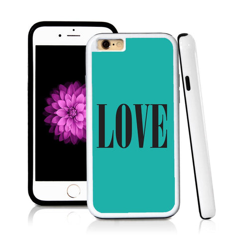 iPhone 6 case Love typography serif modern in Turquoise Texture with hard plastic and rubber protective cover