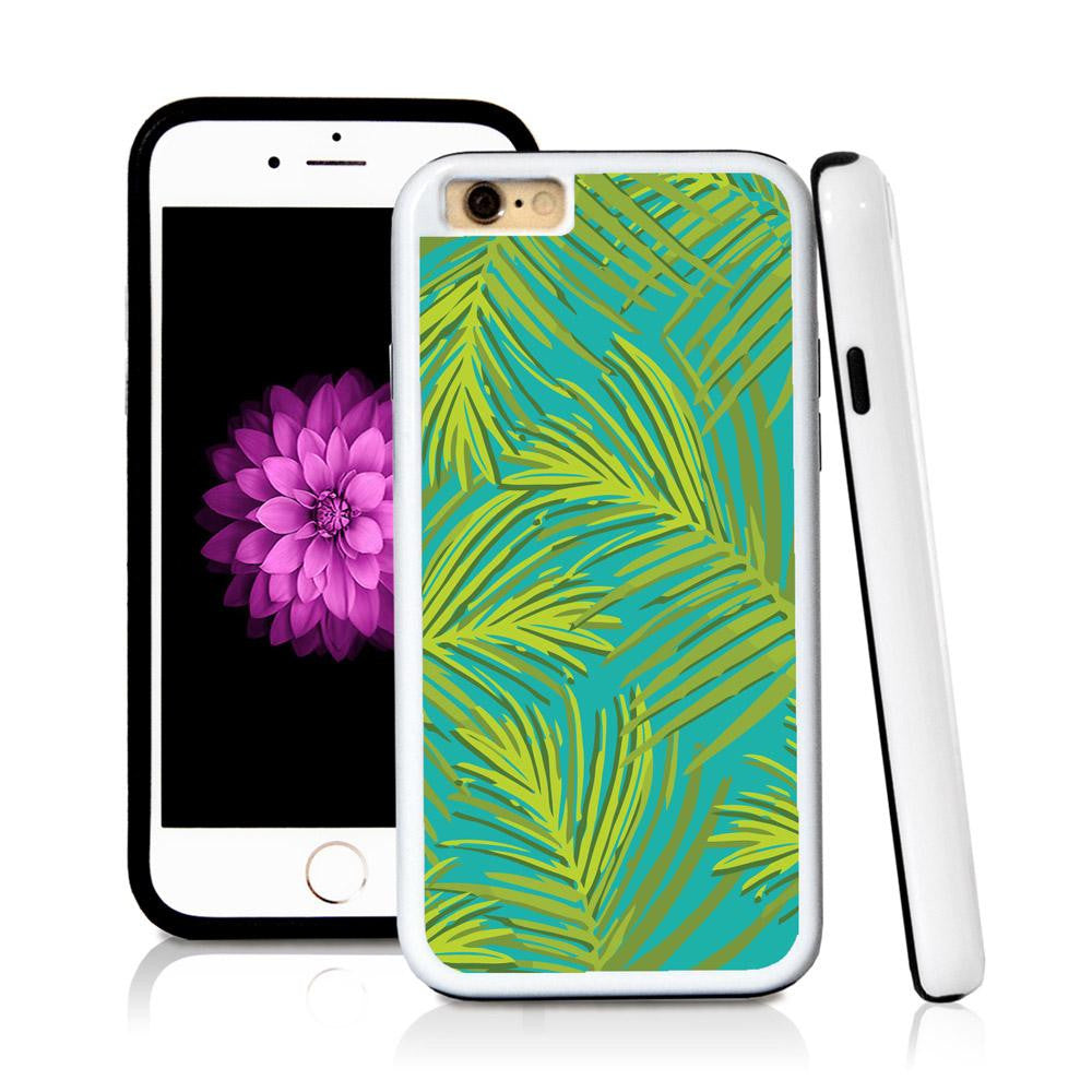 iPhone 6 case Palm leaves green in Turquoise Texture with hard plastic & rubber protective cover