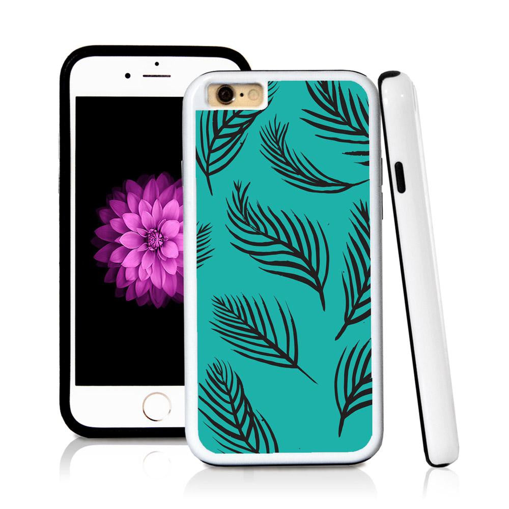 iPhone 6 case Palm leaves nine in Turquoise Texture with hard plastic and rubber protective cover