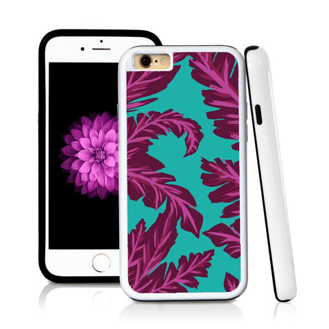 iPhone 6 case Palm leaves purple in Turquoise Texture with hard plastic & rubber protective cover