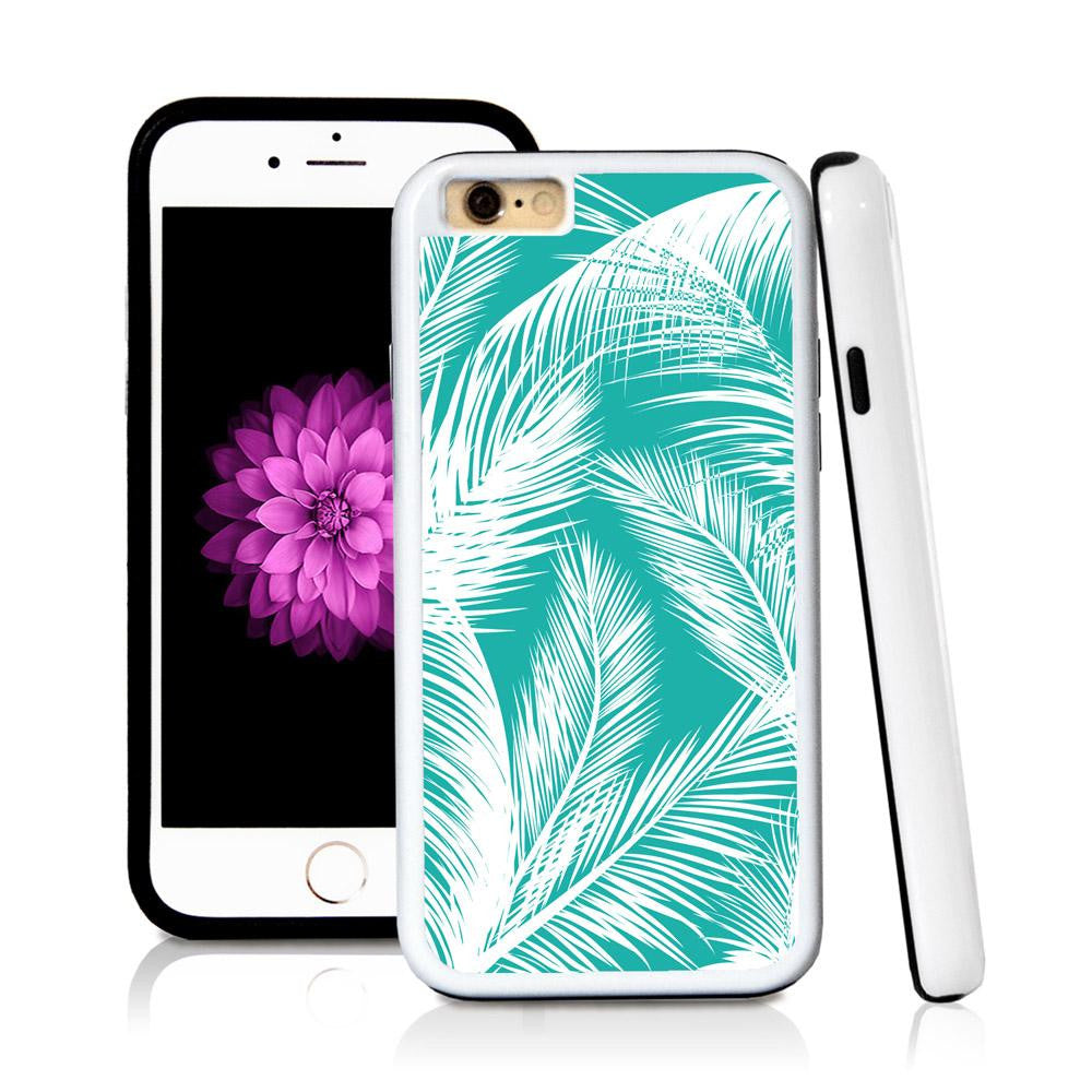 iPhone 6 case Palm leaves thin in Turquoise Texture with hard plastic & rubber protective cover