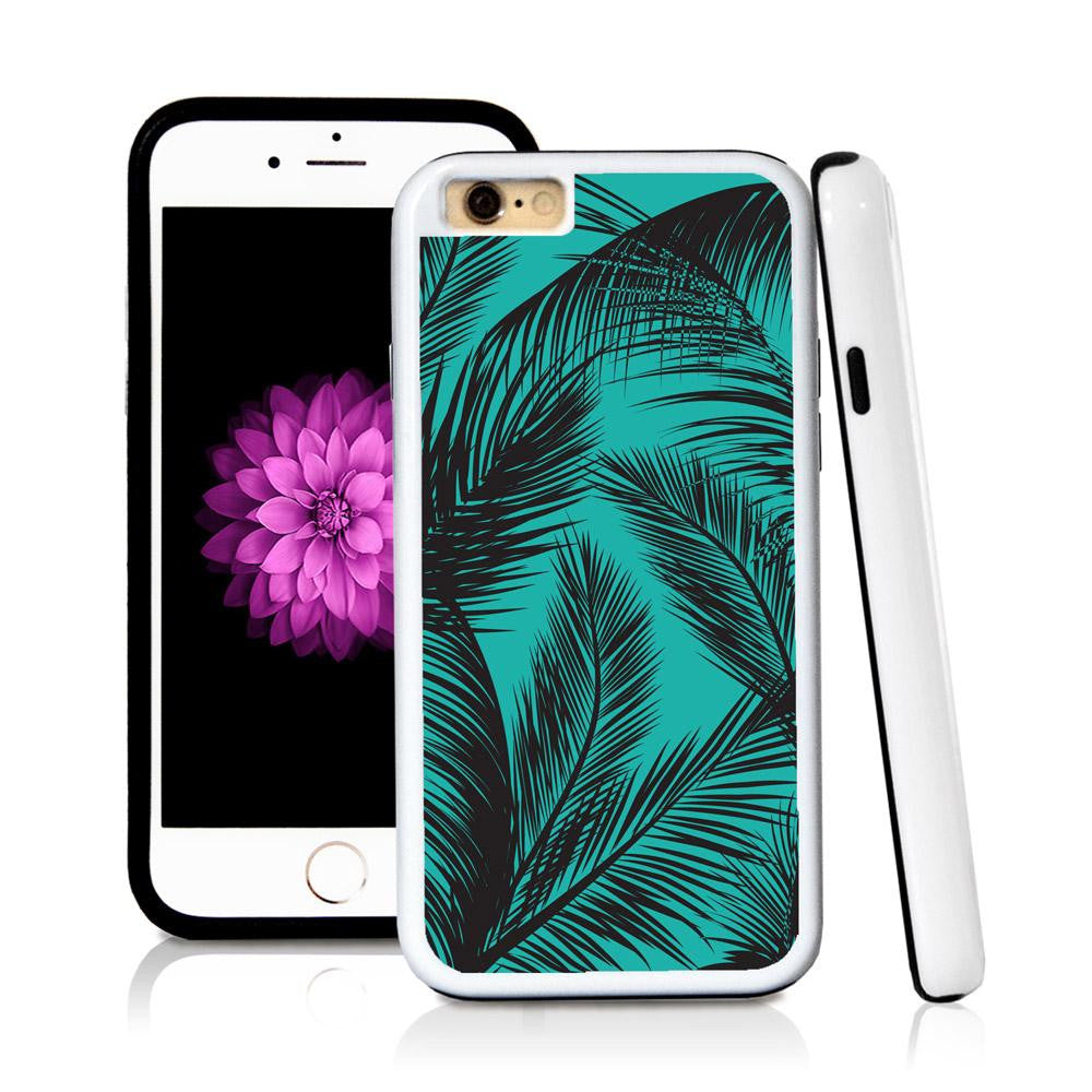 iPhone 6 case Palm leaves thin in Turquoise Texture with hard plastic and rubber protective cover