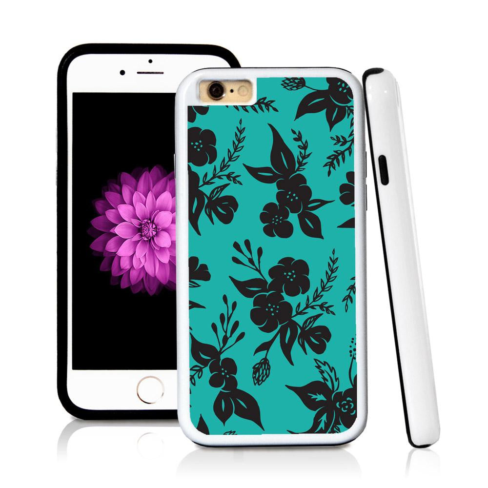 iPhone 6 case Solid flowal clusters in Turquoise Texture with hard plastic and rubber protective cover