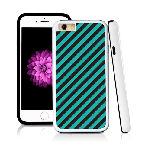 iPhone 6 case Stripe angle in Turquoise Texture with hard plastic & rubber protective cover