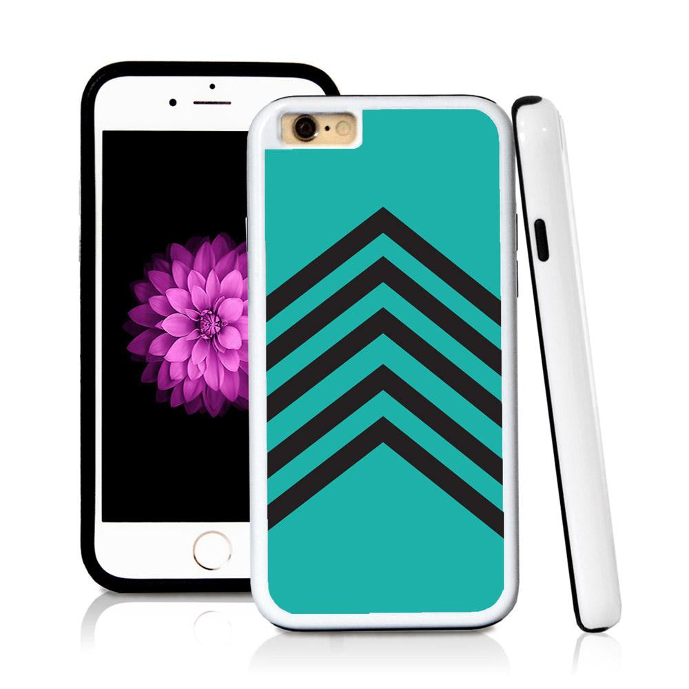 iPhone 6 case Stripes five middle page v in Turquoise Texture with hard plastic and rubber protective cover