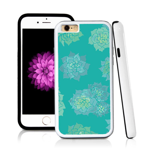 iPhone 6 case Succulent three in Turquoise Texture with hard plastic & rubber protective cover