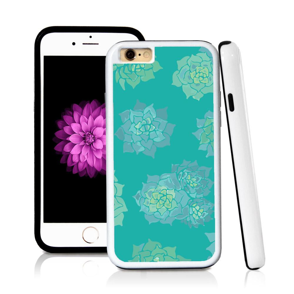 iPhone 6 case Succulent three in Turquoise Texture with hard plastic and rubber protective cover