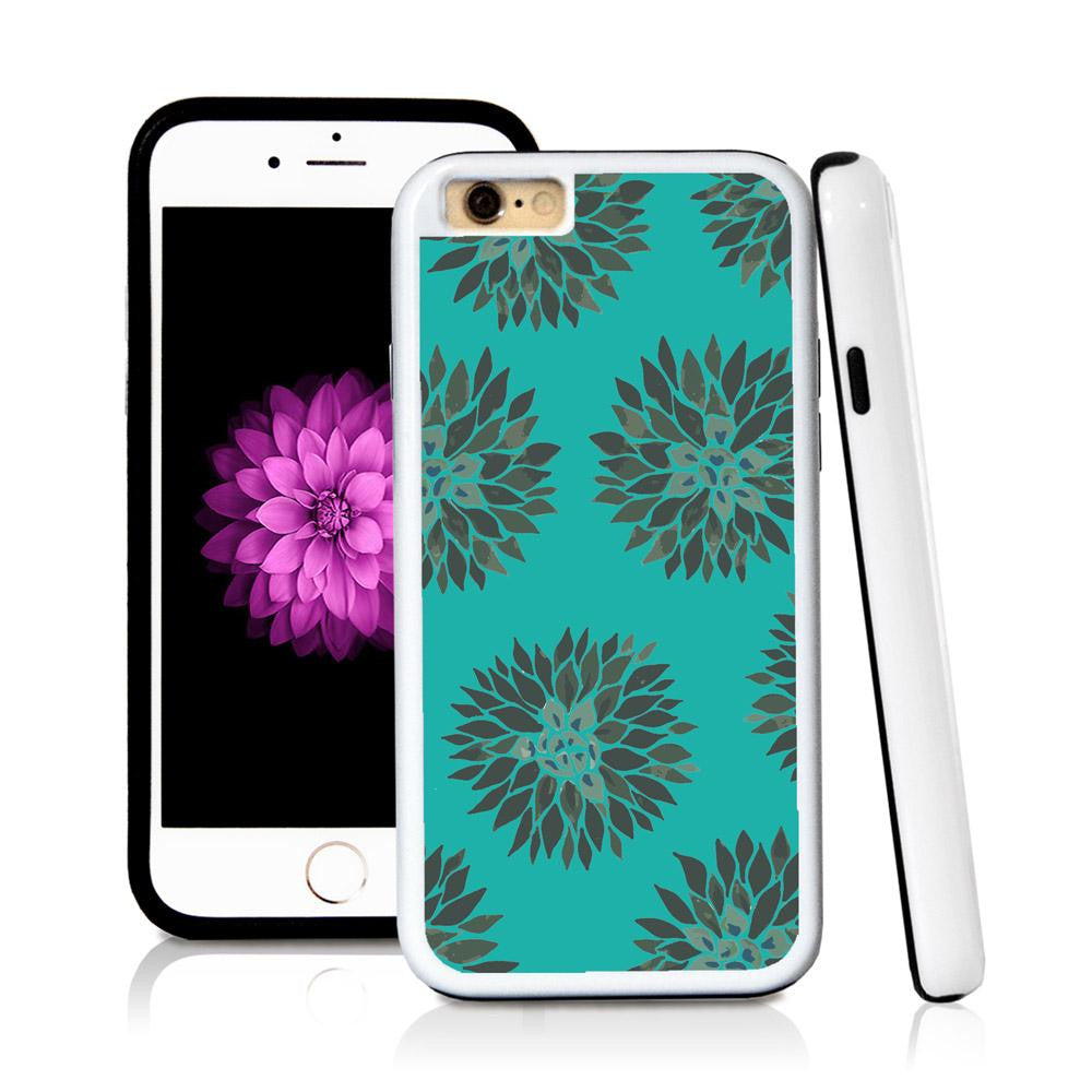 iPhone 6 case Succulent two in Turquoise Texture with hard plastic & rubber protective cover