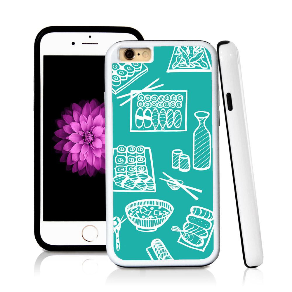 iPhone 6 case Sushi in Turquoise Texture with hard plastic & rubber protective cover