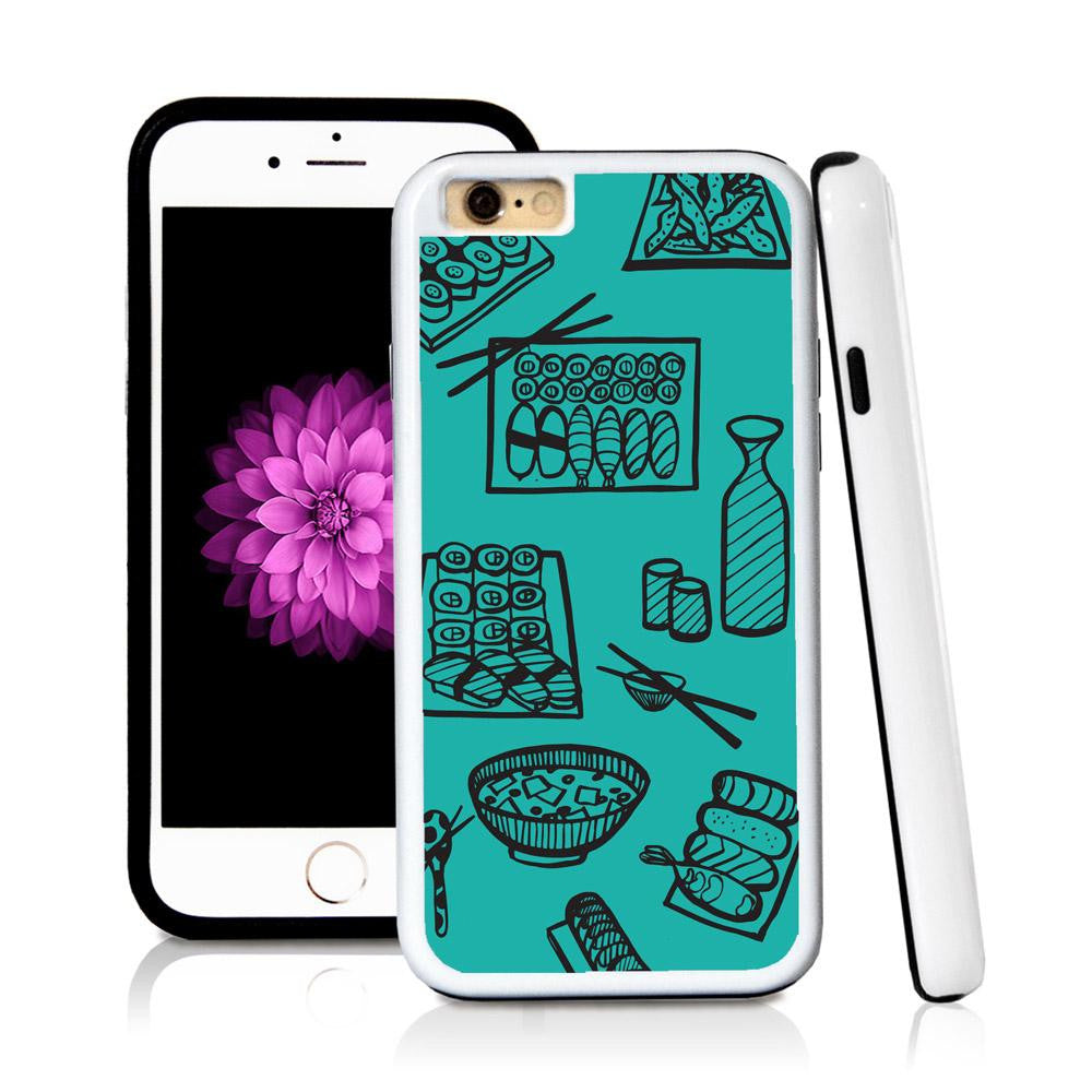 iPhone 6 case Sushi in Turquoise Texture with hard plastic and rubber protective cover