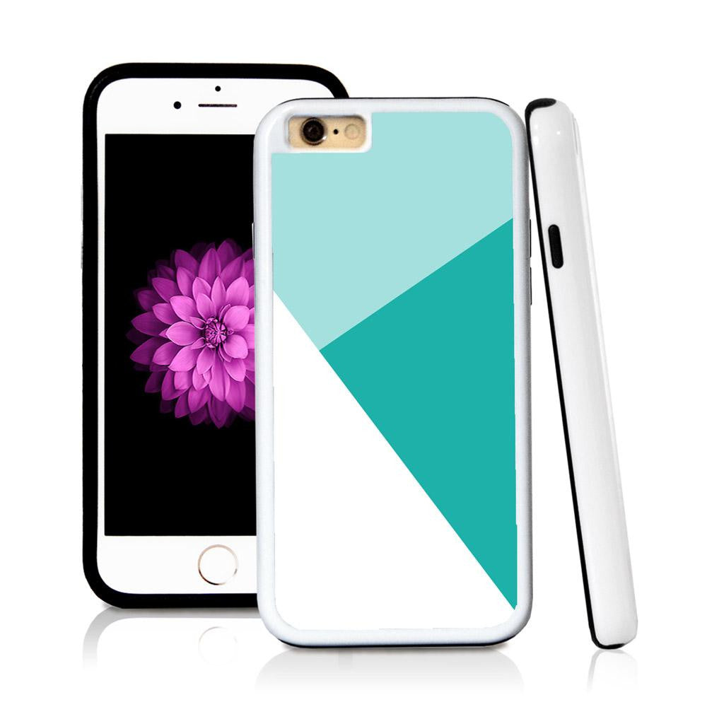 iPhone 6 case Three abstract modern simple sections in Turquoise Texture with hard plastic & rubber protective cover