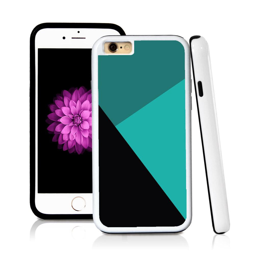 iPhone 6 case Three abstract modern simple sections in Turquoise Texture with hard plastic and rubber protective cover