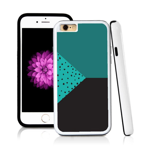 iPhone 6 case Three sections triangle left polka dots in Turquoise Texture with hard plastic and rubber protective cover