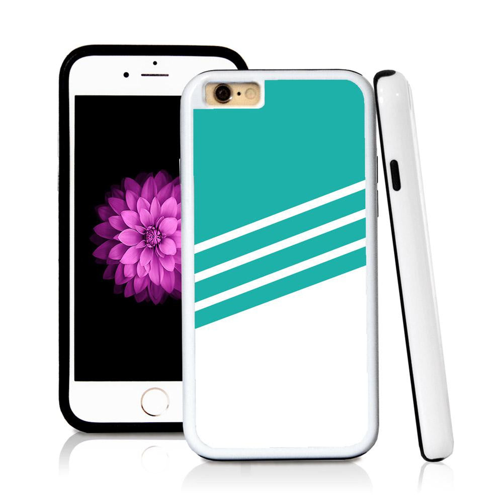 iPhone 6 case Three stripes bottom half in Turquoise Texture with hard plastic & rubber protective cover