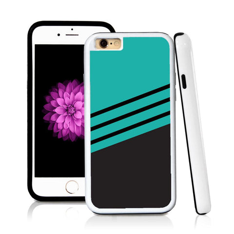 iPhone 6 case Three stripes bottom half in Turquoise Texture with hard plastic and rubber protective cover