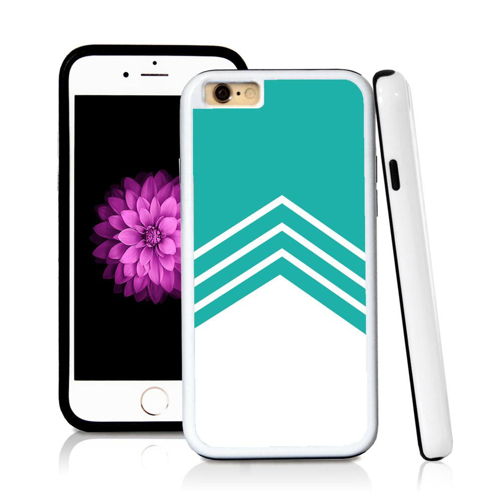 iPhone 6 case Three stripe triangle bottom in Turquoise Texture with hard plastic & rubber protective cover