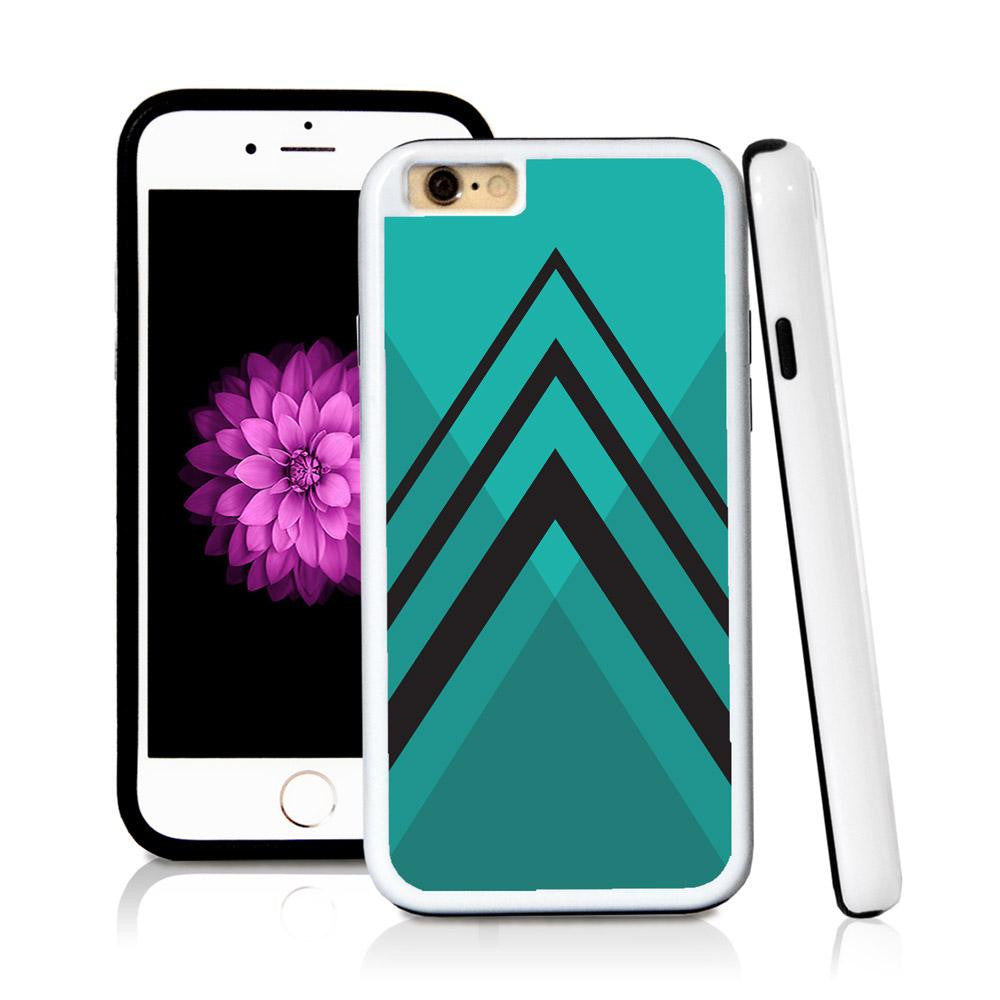 iPhone 6 case Traingle bottom in Turquoise Texture with hard plastic and rubber protective cover