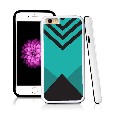 iPhone 6 case Triangle bottom stripes top in Turquoise Texture with hard plastic and rubber protective cover